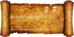 Bozsányi Pál névjegykártya