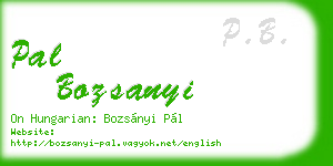 pal bozsanyi business card