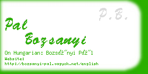 pal bozsanyi business card